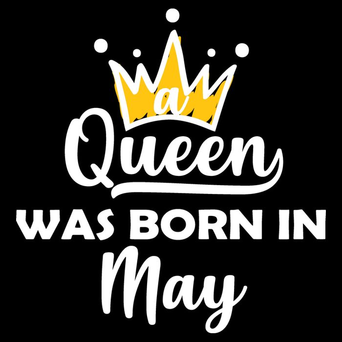 A Queen Was Born In May Birthday Stripe Pom Pom Beanie