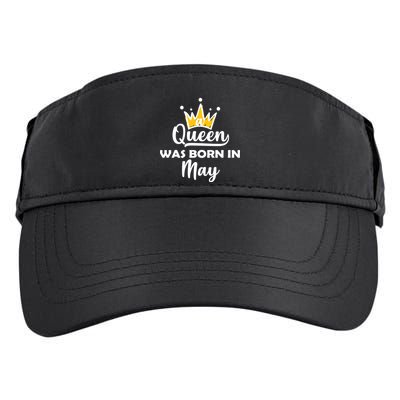 A Queen Was Born In May Birthday Adult Drive Performance Visor