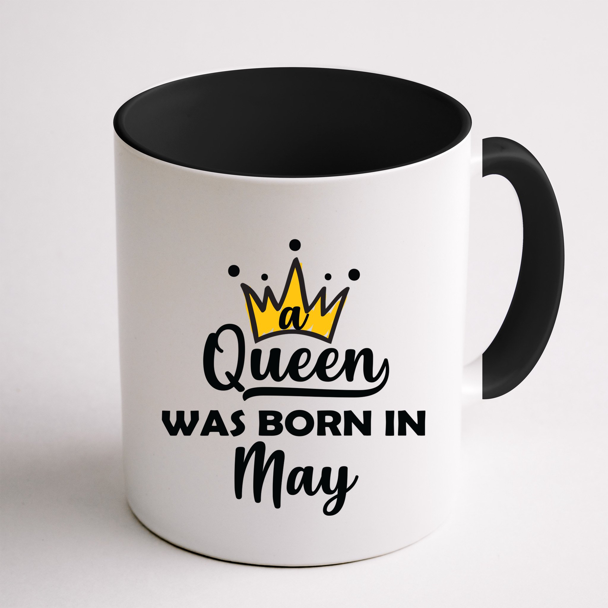 A Queen Was Born In May Birthday Mug