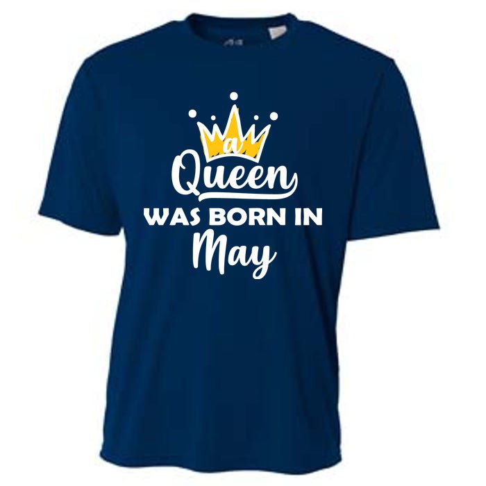 A Queen Was Born In May Birthday Cooling Performance Crew T-Shirt