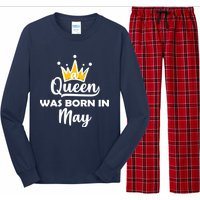 A Queen Was Born In May Birthday Long Sleeve Pajama Set