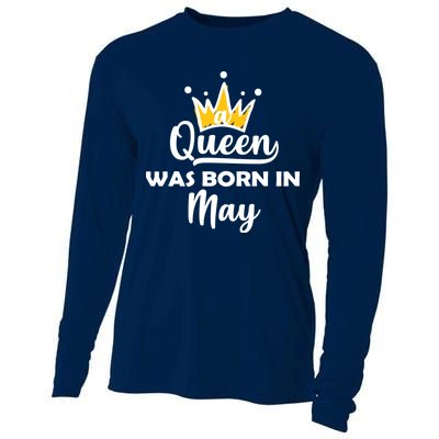 A Queen Was Born In May Birthday Cooling Performance Long Sleeve Crew