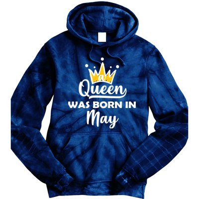 A Queen Was Born In May Birthday Tie Dye Hoodie