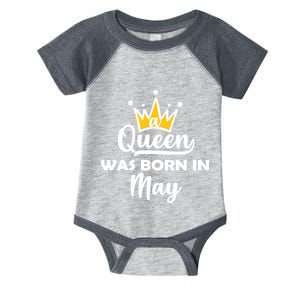 A Queen Was Born In May Birthday Infant Baby Jersey Bodysuit