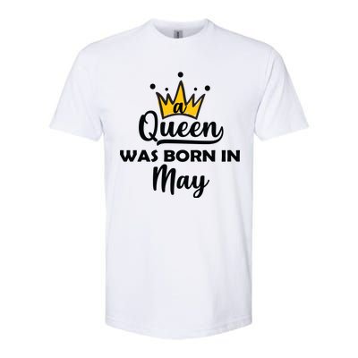 A Queen Was Born In May Birthday Softstyle® CVC T-Shirt