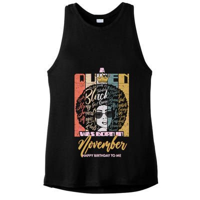 A Queen Was Born In November Happy Ladies PosiCharge Tri-Blend Wicking Tank