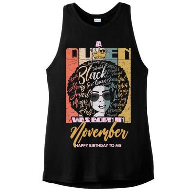 A Queen Was Born In November Happy Ladies PosiCharge Tri-Blend Wicking Tank