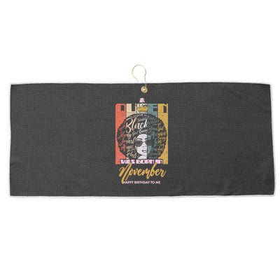 A Queen Was Born In November Happy Large Microfiber Waffle Golf Towel