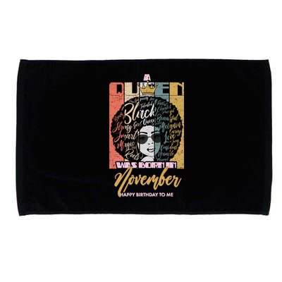 A Queen Was Born In November Happy Microfiber Hand Towel