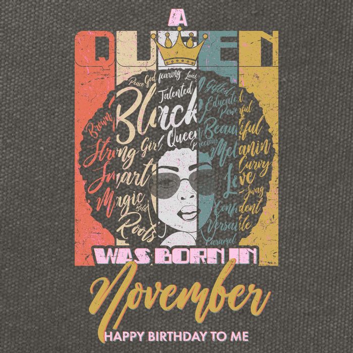 A Queen Was Born In November Happy Cotton Canvas Backpack
