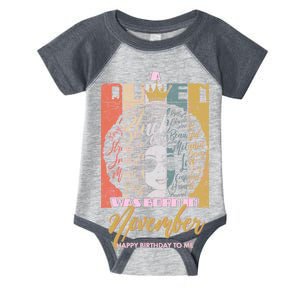 A Queen Was Born In November Happy Infant Baby Jersey Bodysuit