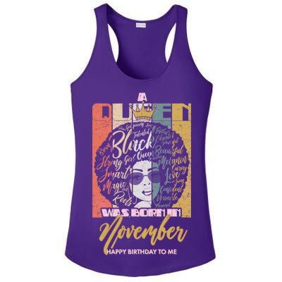 A Queen Was Born In November Happy Ladies PosiCharge Competitor Racerback Tank