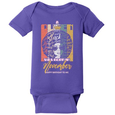 A Queen Was Born In November Happy Baby Bodysuit