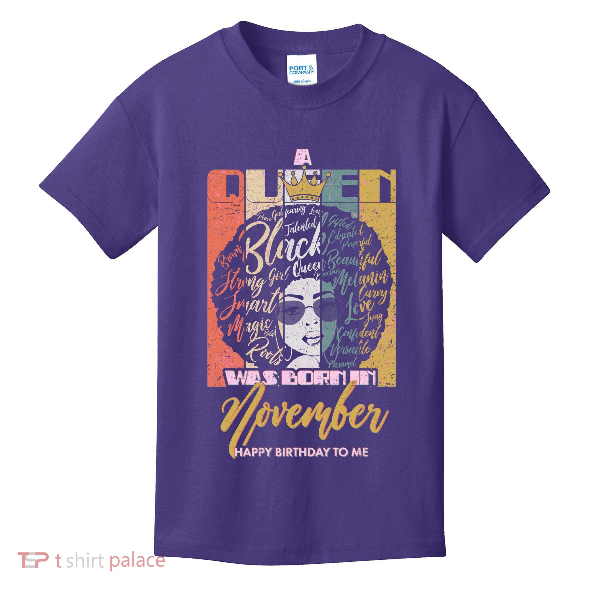 A Queen Was Born In November Happy Kids T-Shirt