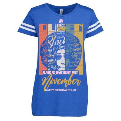 A Queen Was Born In November Happy Enza Ladies Jersey Football T-Shirt