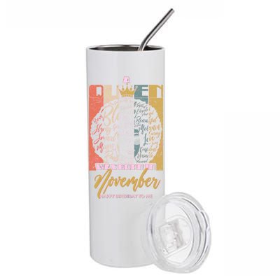 A Queen Was Born In November Happy Stainless Steel Tumbler