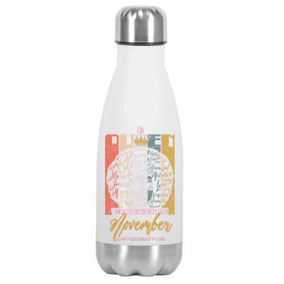 A Queen Was Born In November Happy Stainless Steel Insulated Water Bottle