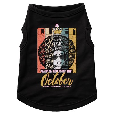 A Queen Was Born In October Doggie Tank