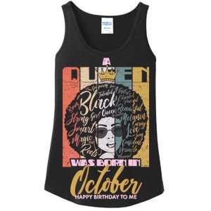 A Queen Was Born In October Ladies Essential Tank