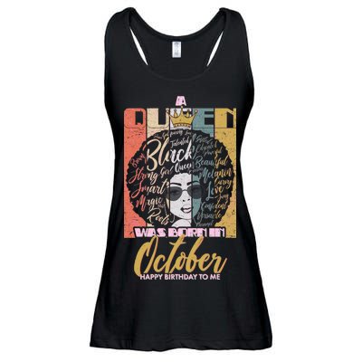 A Queen Was Born In October Ladies Essential Flowy Tank