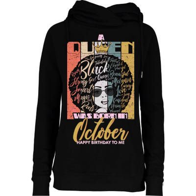 A Queen Was Born In October Womens Funnel Neck Pullover Hood