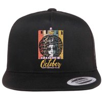 A Queen Was Born In October Flat Bill Trucker Hat