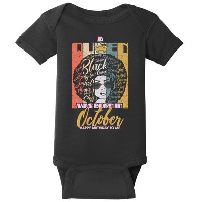 A Queen Was Born In October Baby Bodysuit
