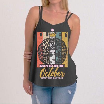 A Queen Was Born In October Women's Strappy Tank