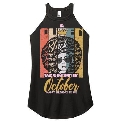 A Queen Was Born In October Women’s Perfect Tri Rocker Tank