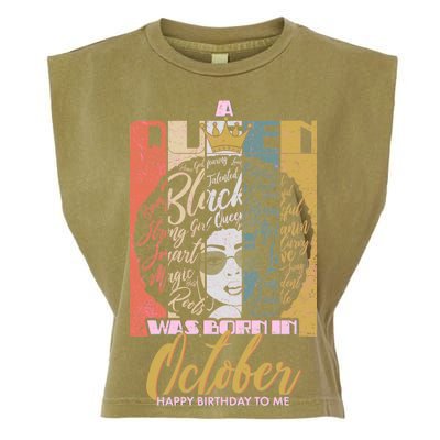 A Queen Was Born In October Garment-Dyed Women's Muscle Tee