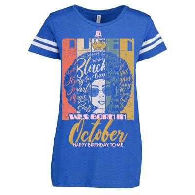 A Queen Was Born In October Enza Ladies Jersey Football T-Shirt