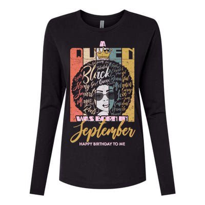 A Queen Was Born In September Womens Cotton Relaxed Long Sleeve T-Shirt