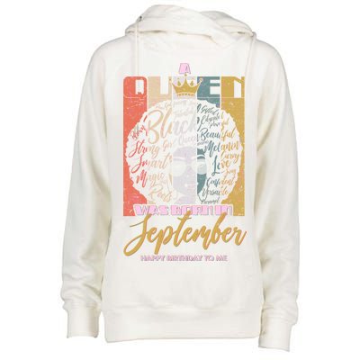 A Queen Was Born In September Womens Funnel Neck Pullover Hood