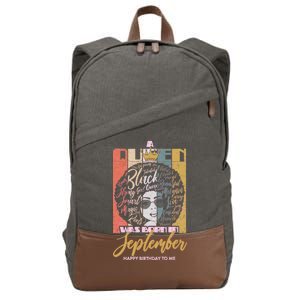 A Queen Was Born In September Cotton Canvas Backpack