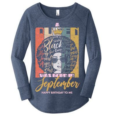 A Queen Was Born In September Women's Perfect Tri Tunic Long Sleeve Shirt