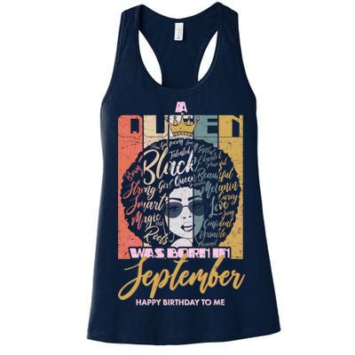 A Queen Was Born In September Women's Racerback Tank