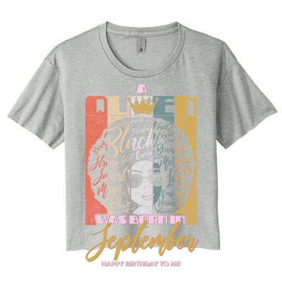 A Queen Was Born In September Women's Crop Top Tee