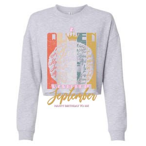 A Queen Was Born In September Cropped Pullover Crew