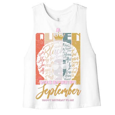 A Queen Was Born In September Women's Racerback Cropped Tank