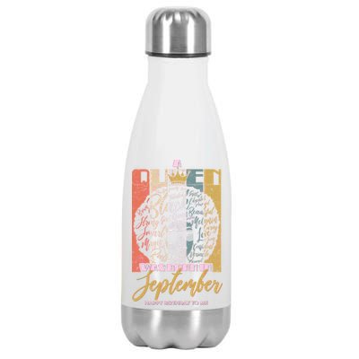 A Queen Was Born In September Stainless Steel Insulated Water Bottle