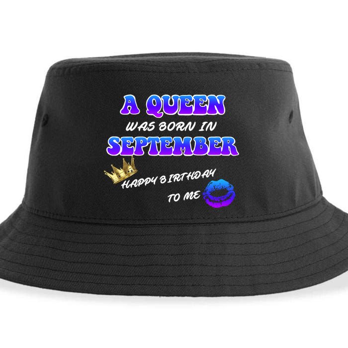 A Queen Was Born In September Happy Birthday To Me Sustainable Bucket Hat