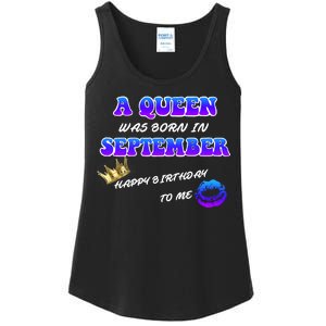 A Queen Was Born In September Happy Birthday To Me Ladies Essential Tank