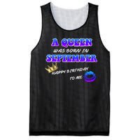 A Queen Was Born In September Happy Birthday To Me Mesh Reversible Basketball Jersey Tank