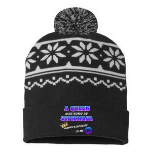 A Queen Was Born In September Happy Birthday To Me USA-Made Snowflake Beanie