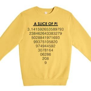 A Slice of Pi Pie Funny Pi Day Math Geek Logo Premium Crewneck Sweatshirt