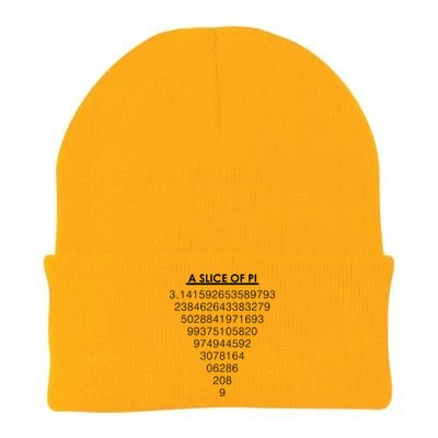 A Slice of Pi Pie Funny Pi Day Math Geek Logo Knit Cap Winter Beanie