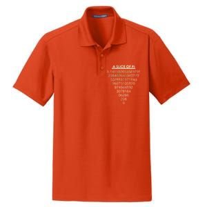 A Slice of Pi Pie Funny Pi Day Math Geek Logo Dry Zone Grid Polo