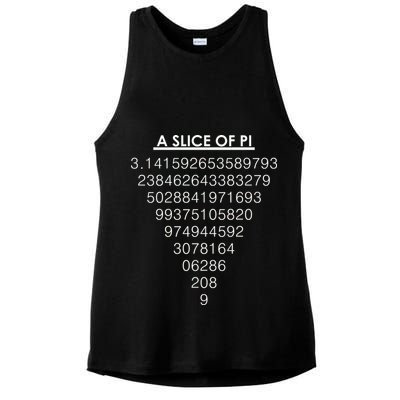 A Slice of Pi Pie Funny Pi Day Math Geek Logo Ladies PosiCharge Tri-Blend Wicking Tank
