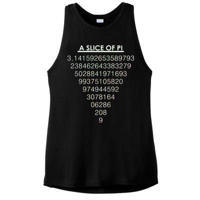 A Slice of Pi Pie Funny Pi Day Math Geek Logo Ladies PosiCharge Tri-Blend Wicking Tank