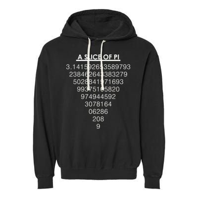 A Slice of Pi Pie Funny Pi Day Math Geek Logo Garment-Dyed Fleece Hoodie